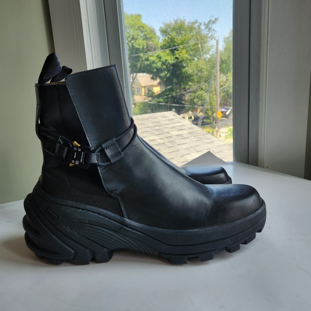 1017 ALYX 9SM Black Buckle Fixed SKX Sole Chelsea Boots size 45 BNWOB - Picture 4 of 15